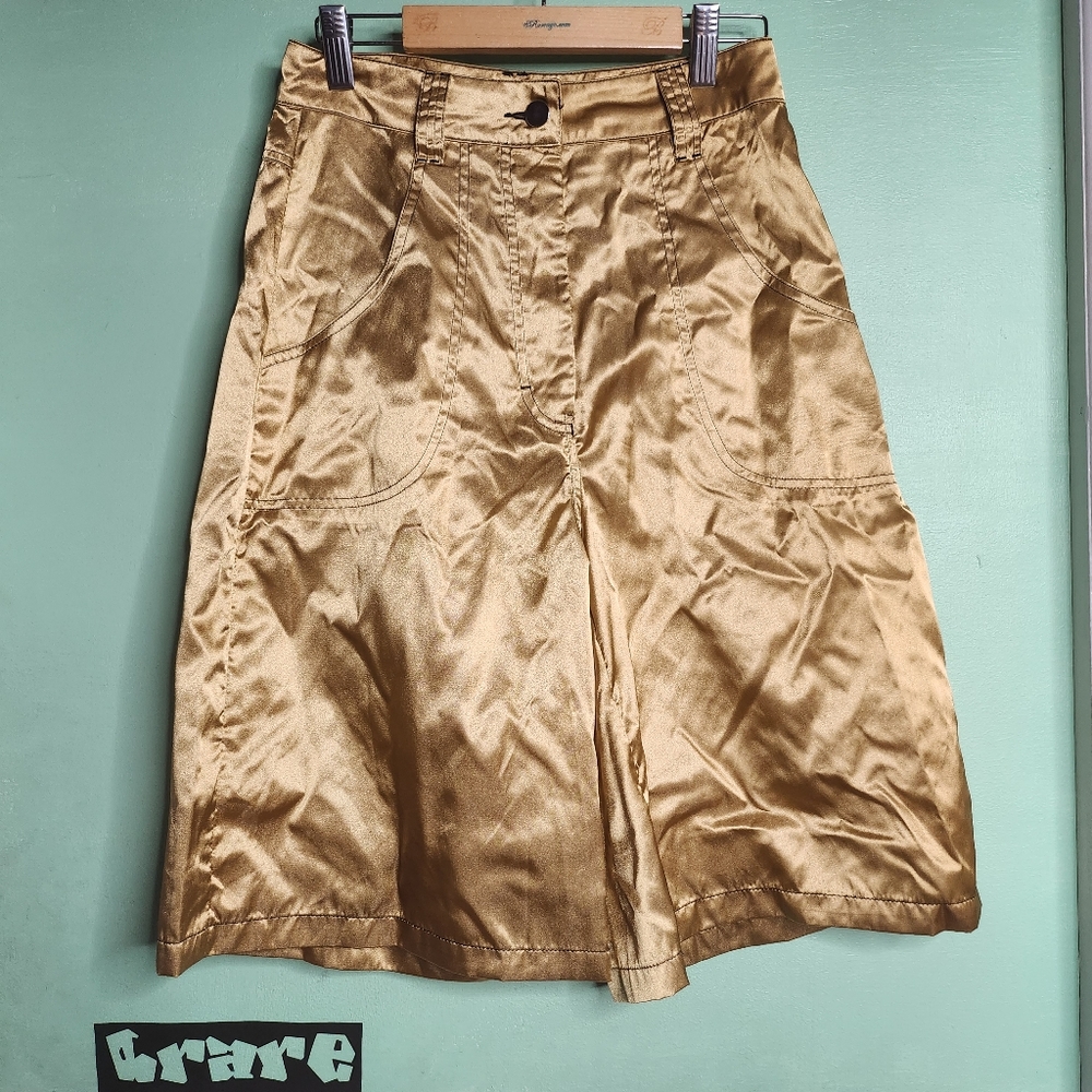 Vfiles sport plus gold satin shorts size small